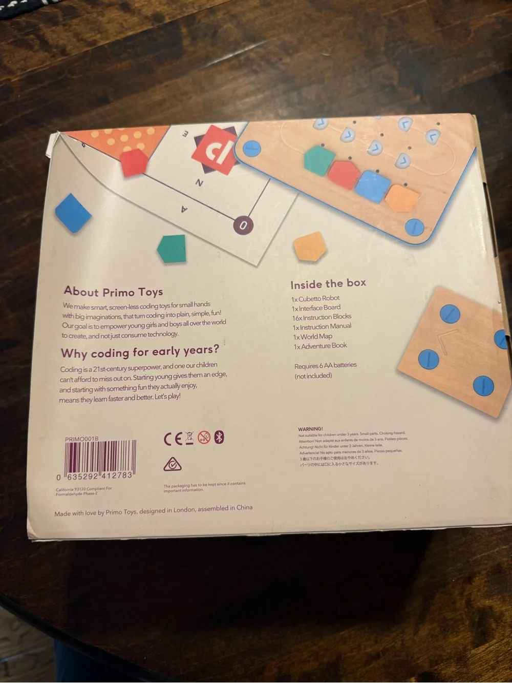 PRIMO Cubetto Playset - Multi Color Wooden Coding Toy for Kids